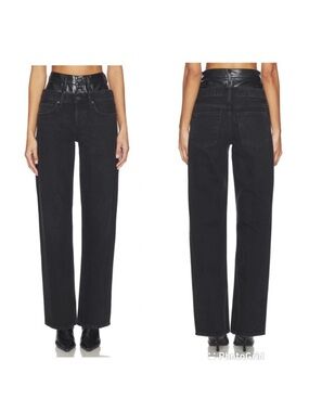 AGOLDE ELSON JEAN (WEIGHTLESS) HIGH RISE WIDE LEG IN DETOX RAVEN Size 29